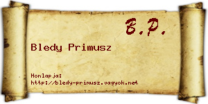 Bledy Primusz névjegykártya